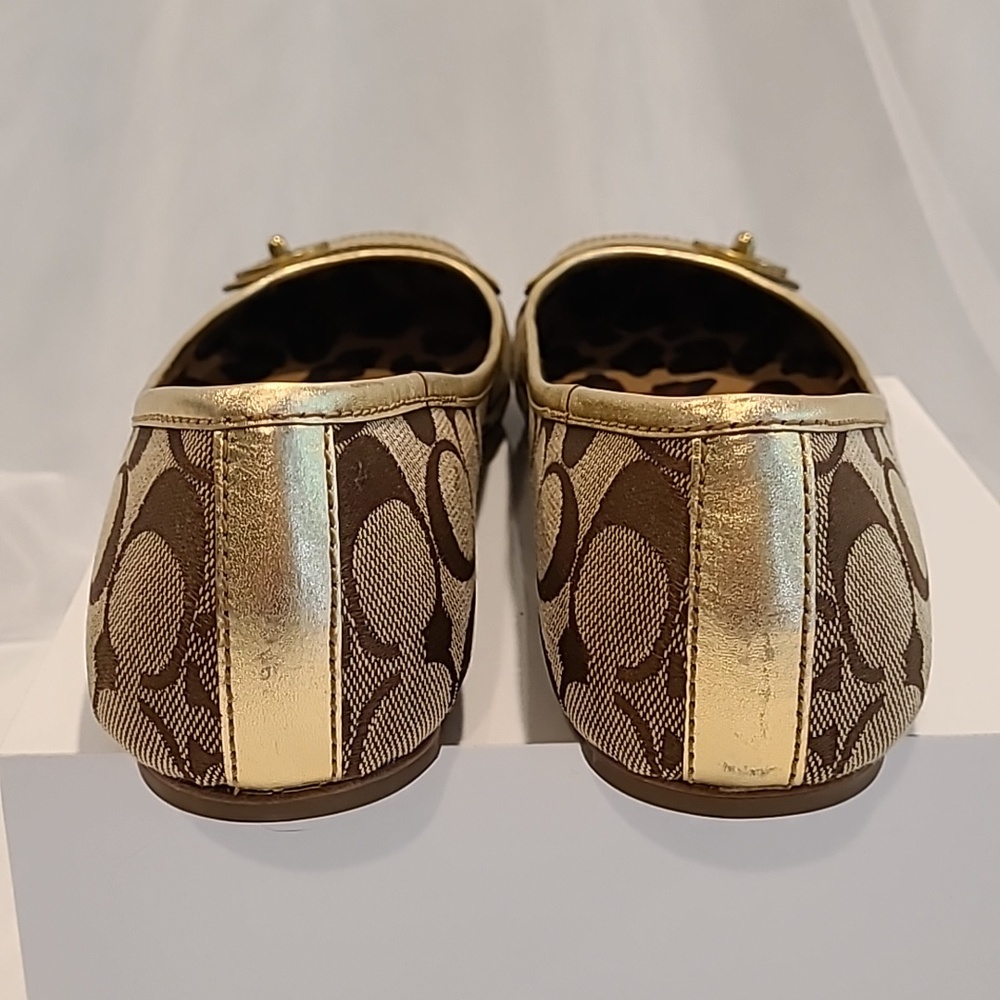 Coach Brown and Gold Ballet Loafer - Picture 9 of 9
